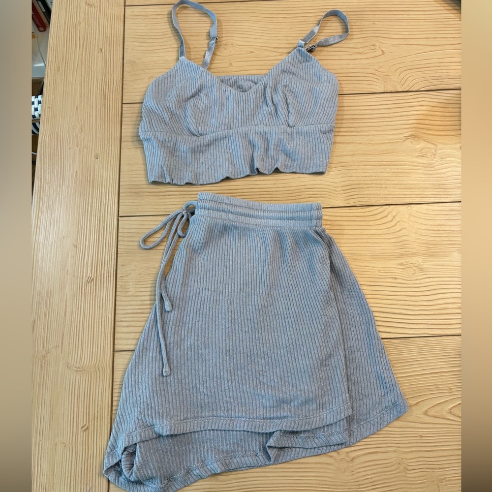 Eberjey Elon Relaxed Ribbed Bralette and High Waist Short